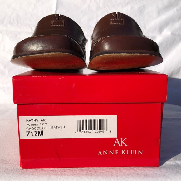Anne Klein Brown Leather Slides/Mules - Chocolate, Kathy AK - Picture 12 of 14